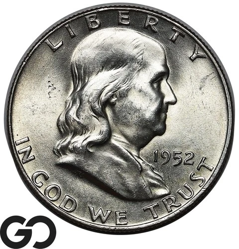 1952-D Franklin Half Dollar, Nice Luster, Choice BU++