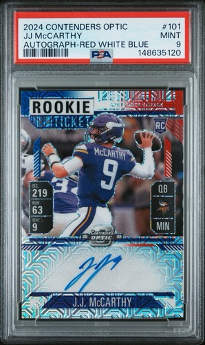 J.J. McCarthy [RPS Auto Variation] #101 2024 Panini Contenders Optic card