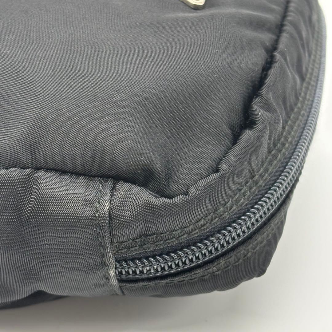 PRADA black nylon pouch with triangular plate - image 9