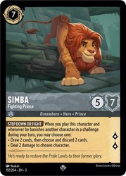 Disney Lorcana Simba - Fighting Prince 192/204 Into the Inklands Cold Foil Super Rare