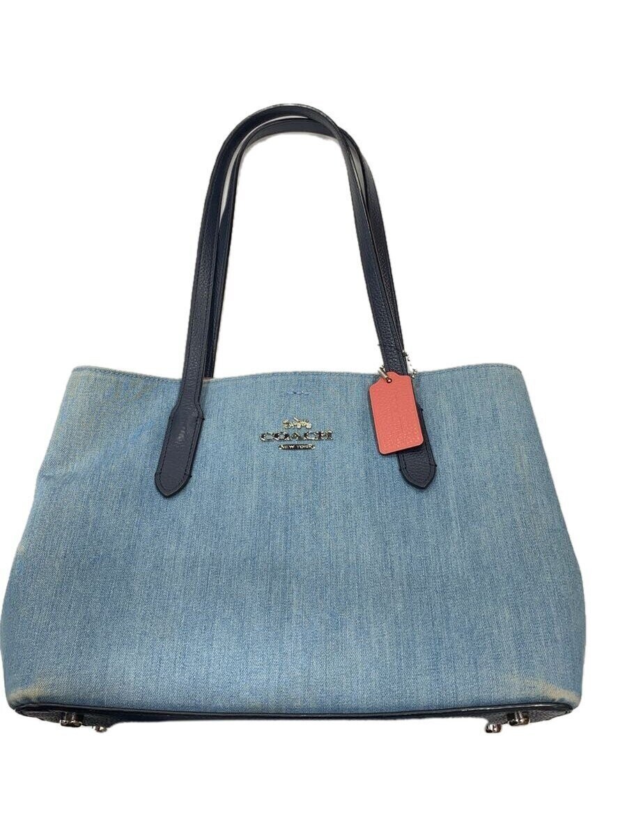 Coach Indigo Handbag IDG 91140 Authentic Used 12.5cm Base