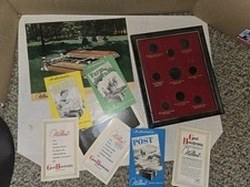9 Vintage 60s/70s Wilbert Burial Vault,Paperwork,Coins,Post Card,Funeral,Casket