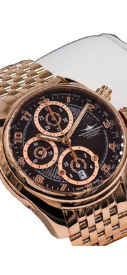 Automatik Chronograph Pilot-Instruments 7750 gold/plated neu full set