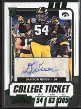 2021 Panini Contenders Draft Picks #200 Daviyon Nixon Green Auto #/49