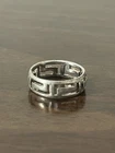 Rare Sterling Silver Vintage Greek Key Cut Out Ring Size 6