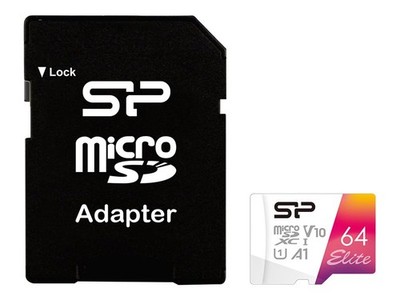 Silicon Power Elite R100 microSDXC 64GB Kit, UHS-I U1, A1, Class 10
