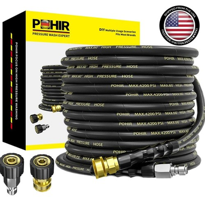 #ad Versatile 50ft Kink Resistant Pressure Washer Hose with Fast Connect amp; Adapters $83.59