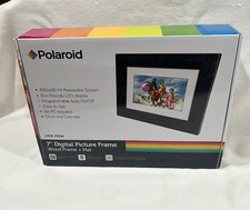 Polaroid 7" Digital Picture Frame Hi-Res LED Silver Metal PDF-750W