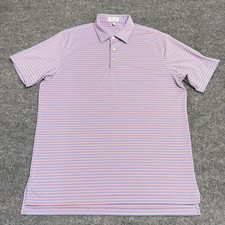 Peter Millar Polo Shirt Mens Large Pink Blue ...