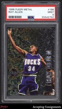 1996-97 Metal #186 Ray Allen RC Rookie PSA 9 MINT BUCKS HOF