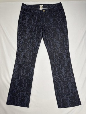 Cache Blue With Black Lace Bootcut Dressy Pants Trousers Women s Size 6