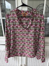 Tory Burch Beaded Floral Tunic Top Women's Size Small