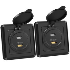 Dual USB C Charging Station 65W 20W PD 3.0 for Laptops Tablets Drones 2 Pack
