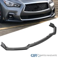 Fits 18-20 Infiniti Q50 Sport Glossy Black Front Bumper Lip Spoiler Spiltter 3PC