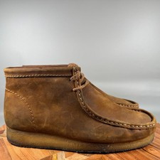 Clarks Originals Wallabee Boot Mens 8.5 Beeswax Brown Leather Moc Toe