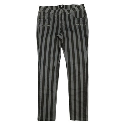 Nu Denmark Jeans Womens 32 Black Vertical Striped Skinny Stretch Slim Size 32x30