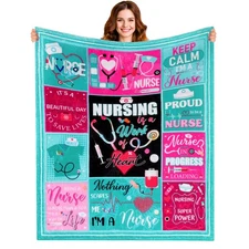 60 x 50 Nurse Gifts Throw Blanket for Women Men Nurse Appreciation Gifts Nurs...