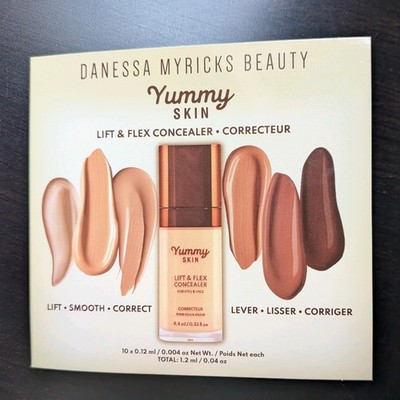 Danessa Myricks Yummy Skin Lift Flex Concealer 10 Shade Sample Card 0.04 oz New