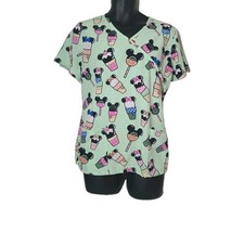 Disney Scrub Top Minnie Mouse Ice Cream Summer Women's Size Medium