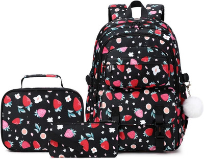 Kids Backpack for Girls with Lunch Box Teen Girl Backpacks Set Travel Daypack La