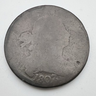 1807/6 Large 7/6  Draped Bust Large Cent - Scarce Rare 7 over 6 Overdate