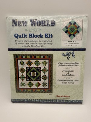 HANCOCK Fabric Quilt Block Kit NEW WORLD Sampler Club Faith & Harmony Pattern #8