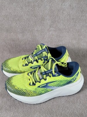 Brooks Caldera 6 Trail Running Shoes Mens Size 9 Yellow Blue Cushioned Sneaker