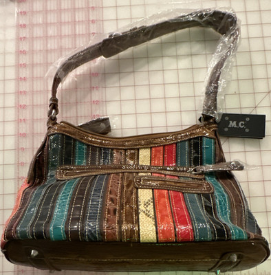 MC Marc Chantal Multicolor Striped Shoulder Bag Medium Colorful Women