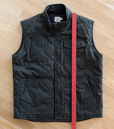 Flint and Tinder Men's Quilted Waxed Vest Dark Green Huckberry Large Insulated image 6