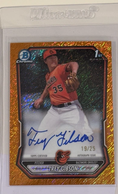 2026 Bowman Trey Gibson 1st Bowman Orange Shimmer Auto /25 Color Match