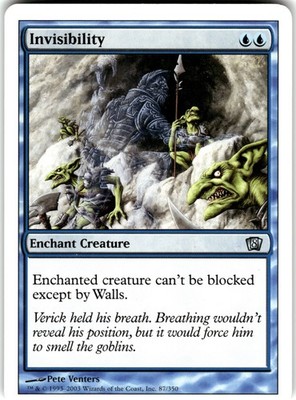 Invisibility 87 8th Edition 8ED U MTG Magic The Gathering U MP