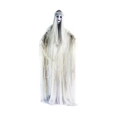 Life-Size 5.7-Ft Scary Ghost Bride, Halloween Animatronic with Touch Activate...