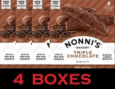 Nonni's Bakery Triple Chocolate Biscotti Real Milk Chocolate 6.88 oz Box 4 PACK