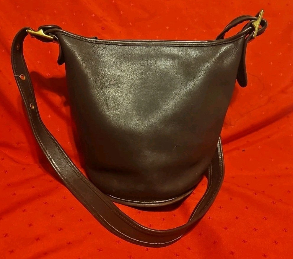 Vtg 1990s COACH Sonoma Bucket Shoulder Bag Purse Brown Nubuck G7D