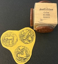 Judikins Ancient Coins Mail Art Rubber Stamp Cube (3 Of 4 Images)