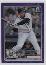 2020 Bowman Chrome Purple Refractor 107/250 Miguel Cabrera #86 0nr3