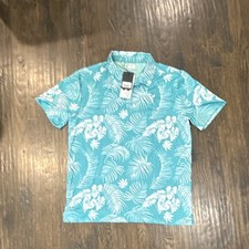 YATTA Teal Paradise golf polo - short sleeve - men s L