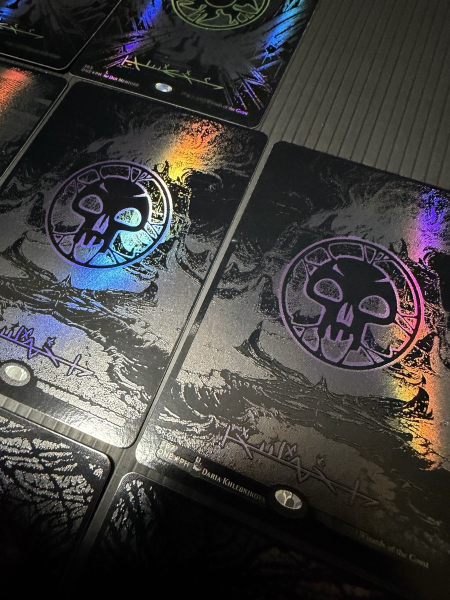 MTG Phyrexia All Will Be One FOIL Oil Slick Raised Lands 2 of each