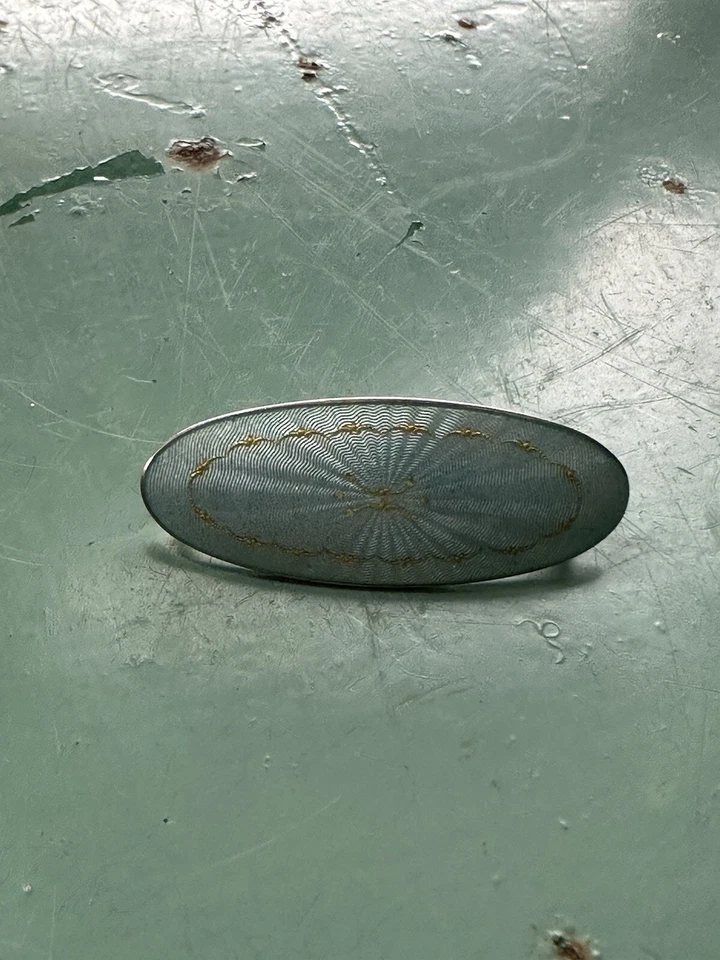 Antica spilla cigno smaltato argento Clement Berg Norvegia norvegese vintage 968 - Immagine 3 di 4