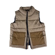 Old Navy Toddler Boys Puffer Vest 2T Tan Brown Water-Resistant Winter Outerwear