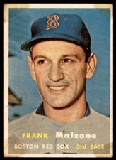 1957 Topps #355  FRANK MALZONE  Boston Red Sox  VGEX (Old Tape)