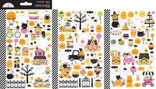 Doodlebug Mini Icon Stickers Hey Pumpkin Halloween Cute Witches Treats Houses