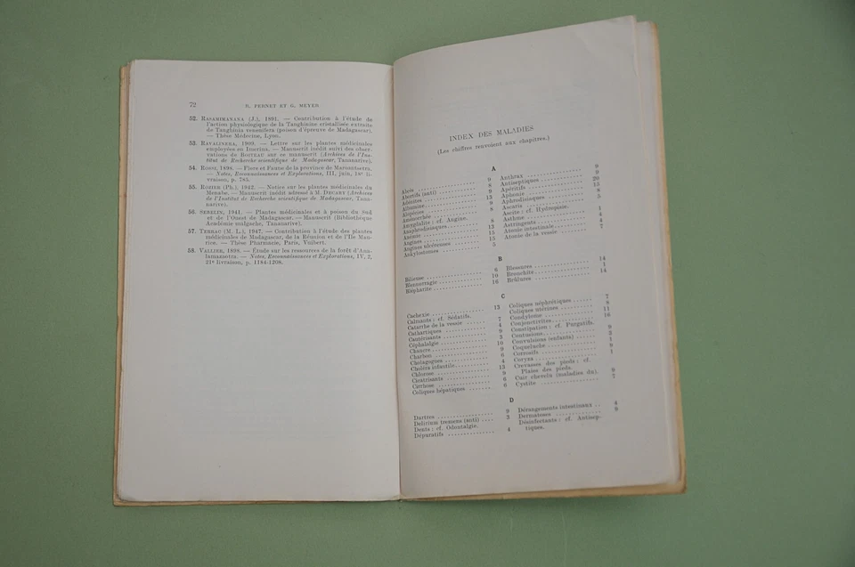 Madagascar Herboristerie H. Pernet G. Meyer Pharmacopée de Madagascar 1957 - Photo 4/4