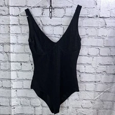 House Of Harlow 1960 Revolve Black Ribbed Bodysuit, Size Small Thing Snap Lined