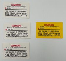 Once Upon A Planet Joke Cards "Summons - Parking Notice" Bayside NY VTG SET OF 4