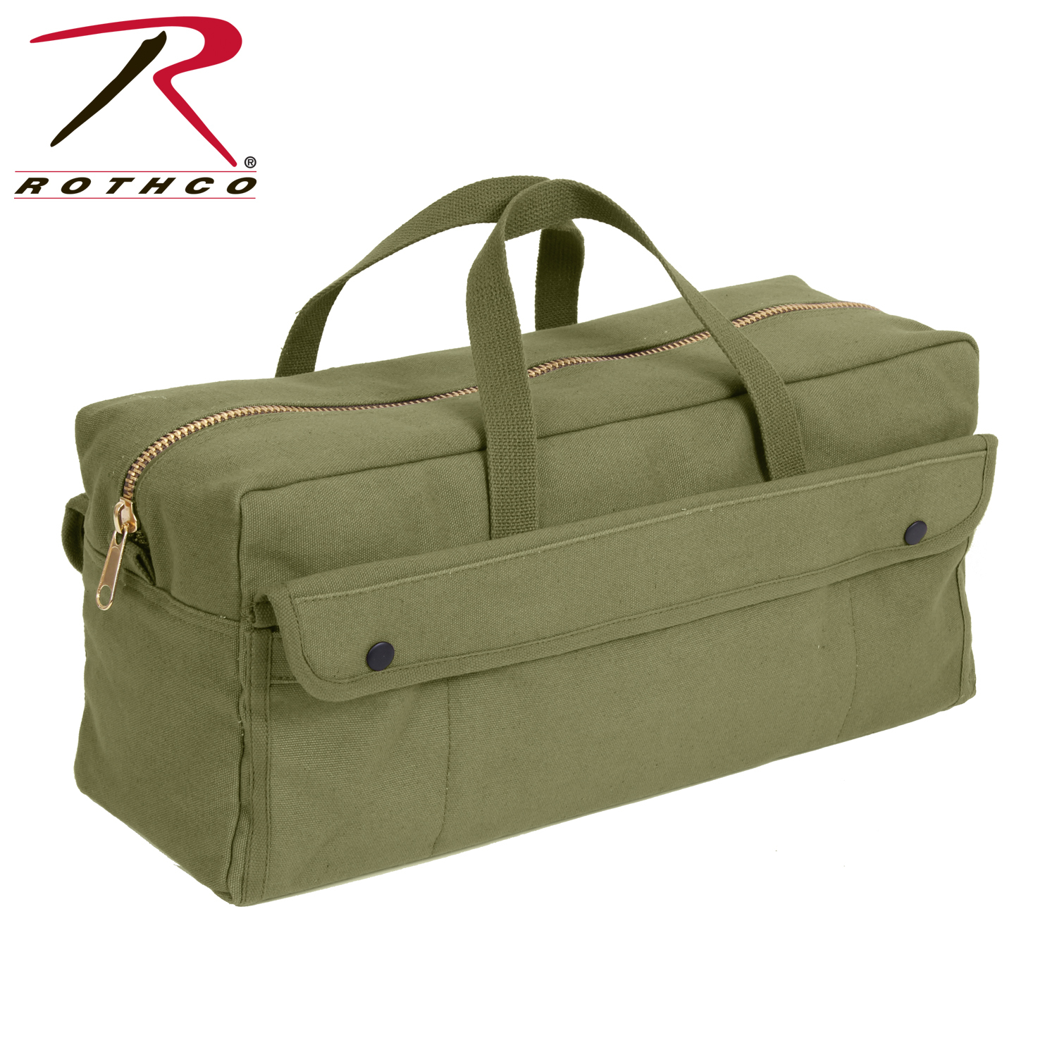 Rothco 7263 Canvas Jumbo Tool Bag With Brass Zipper Olive Drab