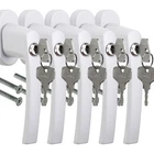5 x Window Handles Lockable White Keyed Alike Security Window Handle