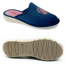 TIGLIO 2596 BLU LAVANDA PANTOFOLE CIABATTE DONNA CHIUSE INVERNALI