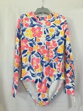 NWT Carter's Flower Floral 1pc Rash guard Girls UPF 50 10,12,14