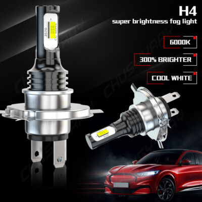For HondaForeman 400 95 96 450 1998 1999 2000-2004 LED Headlight Kit H4 6000k White Bulbs P 53488092